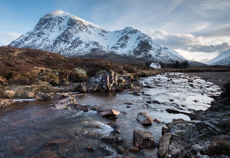 The Langangarbh Hut in Glencoe, Scotland.