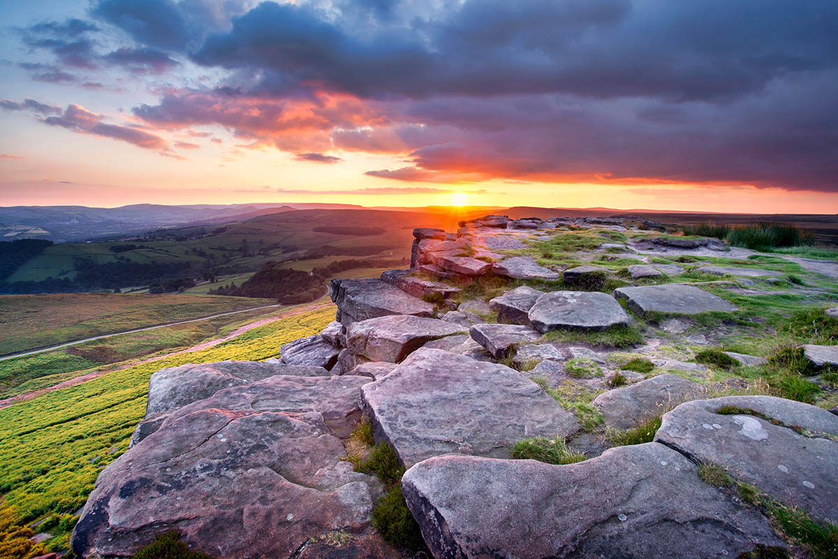 Stanage Edge in the Peak District, England.