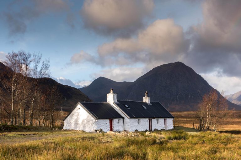 The iconic Black Rock Cottage near Glencoe, Scotland, UK
