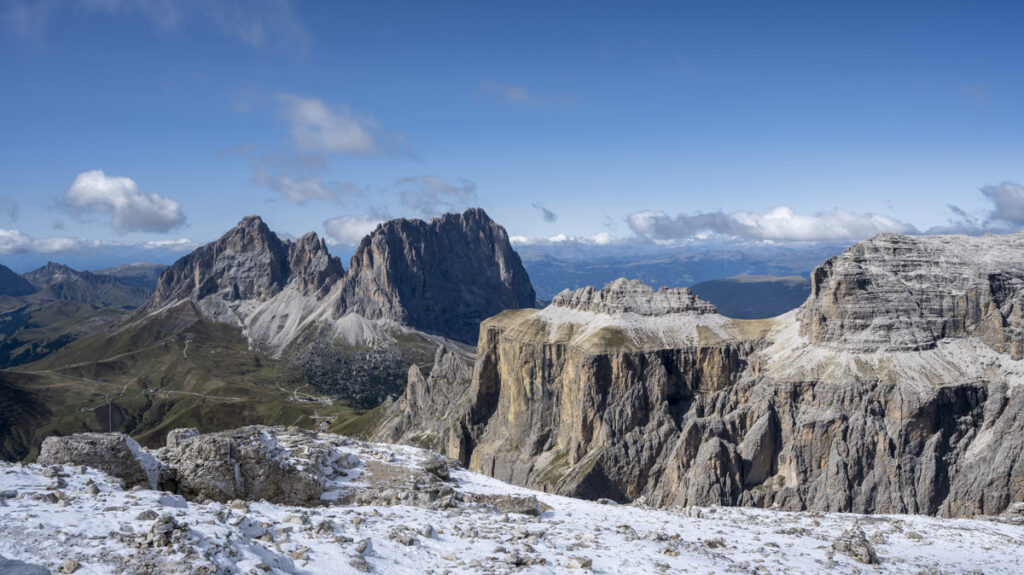 View from Sass Pordoi, The Italian Dolomites, Italy