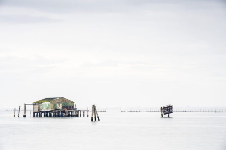 Fishing huts at Pellestrina, Venice, Italy