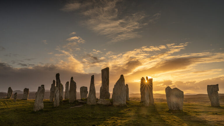 Sunset at Calanais Standing Stones, Isle Of Lewis, Outer Hebrides, Scotland